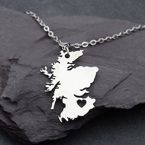 Schottische Herz Halskette | Schottland Charm Anhänger | Edelstahl Halskette | Geburtstage, Jahrestage, Weihnachten und Muttertag