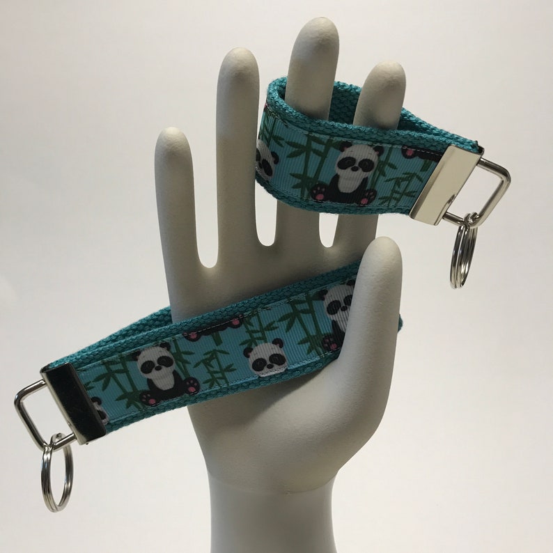 Panda Bear Key Fob Wristlet Keychain Keyring