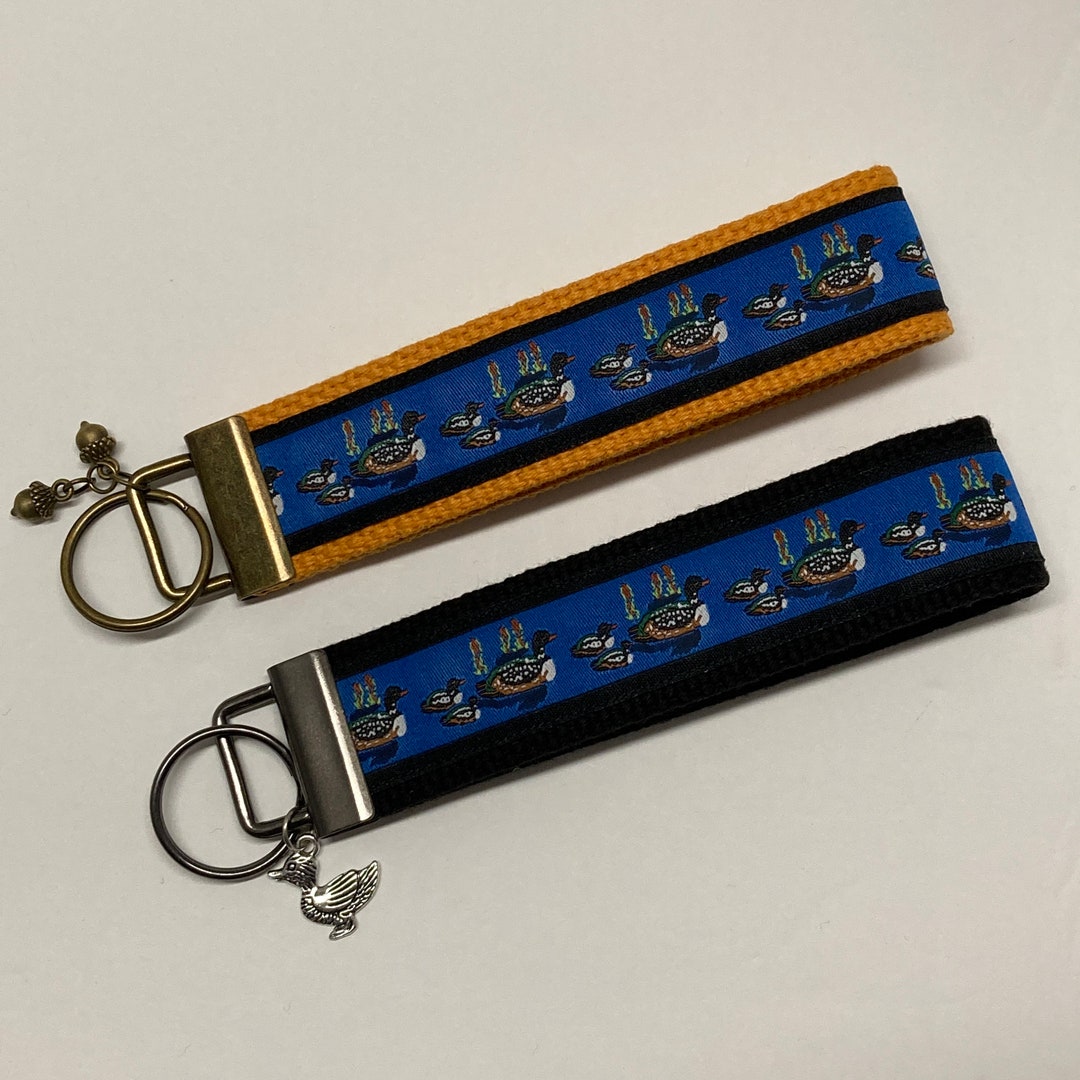 Duck & Ducklings Jacquard Ribbon Key Fob Wristlet Keychain Keyring Etsy