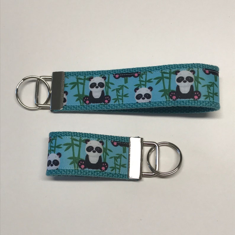 Panda Bear Key Fob Wristlet Keychain Keyring