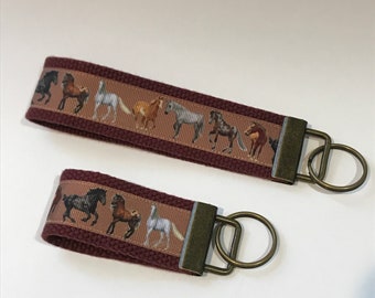 Horse Key Fob Wristlet Keychain Keyring