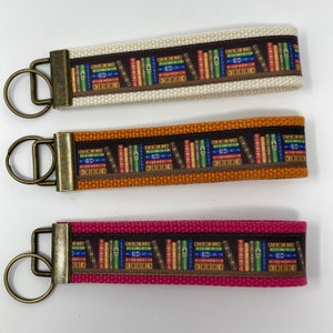 Book Lover Key Fob Wristlet Keychain Keyring, Gift for reader, Gift for book lover, Teacher appreciation gift