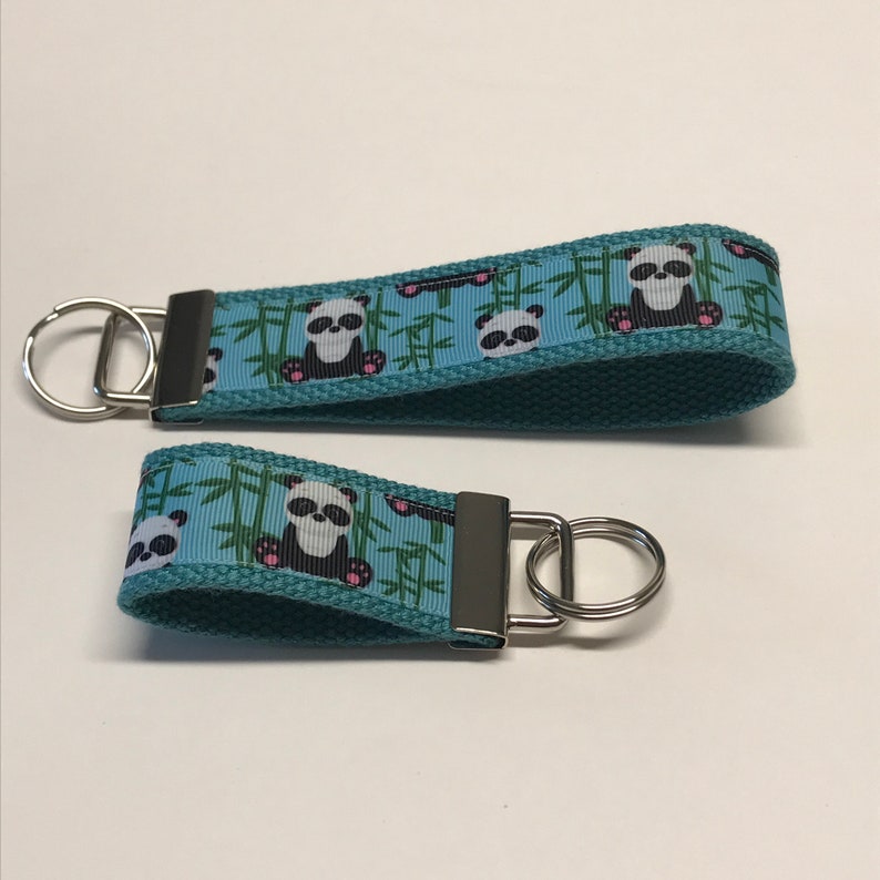 Panda Bear Key Fob Wristlet Keychain Keyring