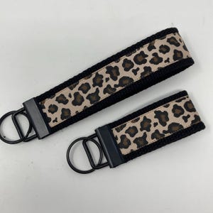 Leopard Print Cheetah Print Key Fob Wristlet Keychain Keyring