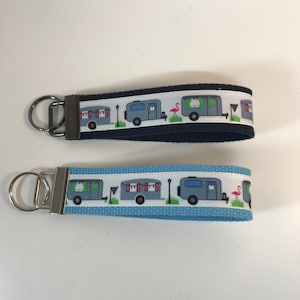 Camper, RV, Travel Trailer Key Fob Wristlet Keychain Keyring, Fathers Day gift, Mothers Day gift, gift for camper