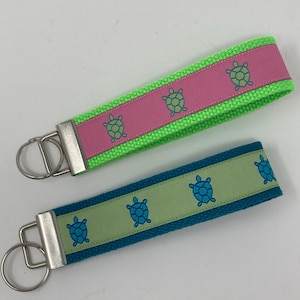 Sea Turtle Jacquard Key Fob Wristlet Keychain Keyring