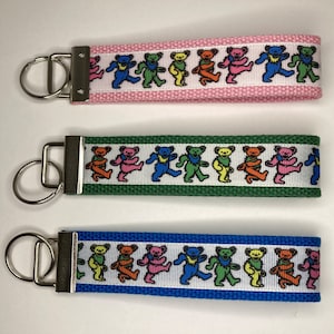 Dancing Bears Key Fob Wristlet Keychain Keyring