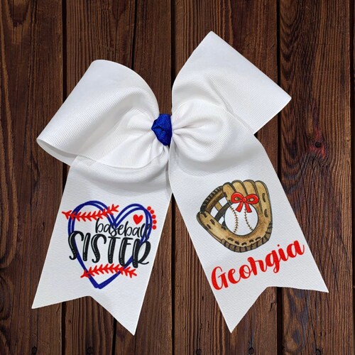 Baseball Bow/cheer Bow/baseball Sister/baseball Etsy