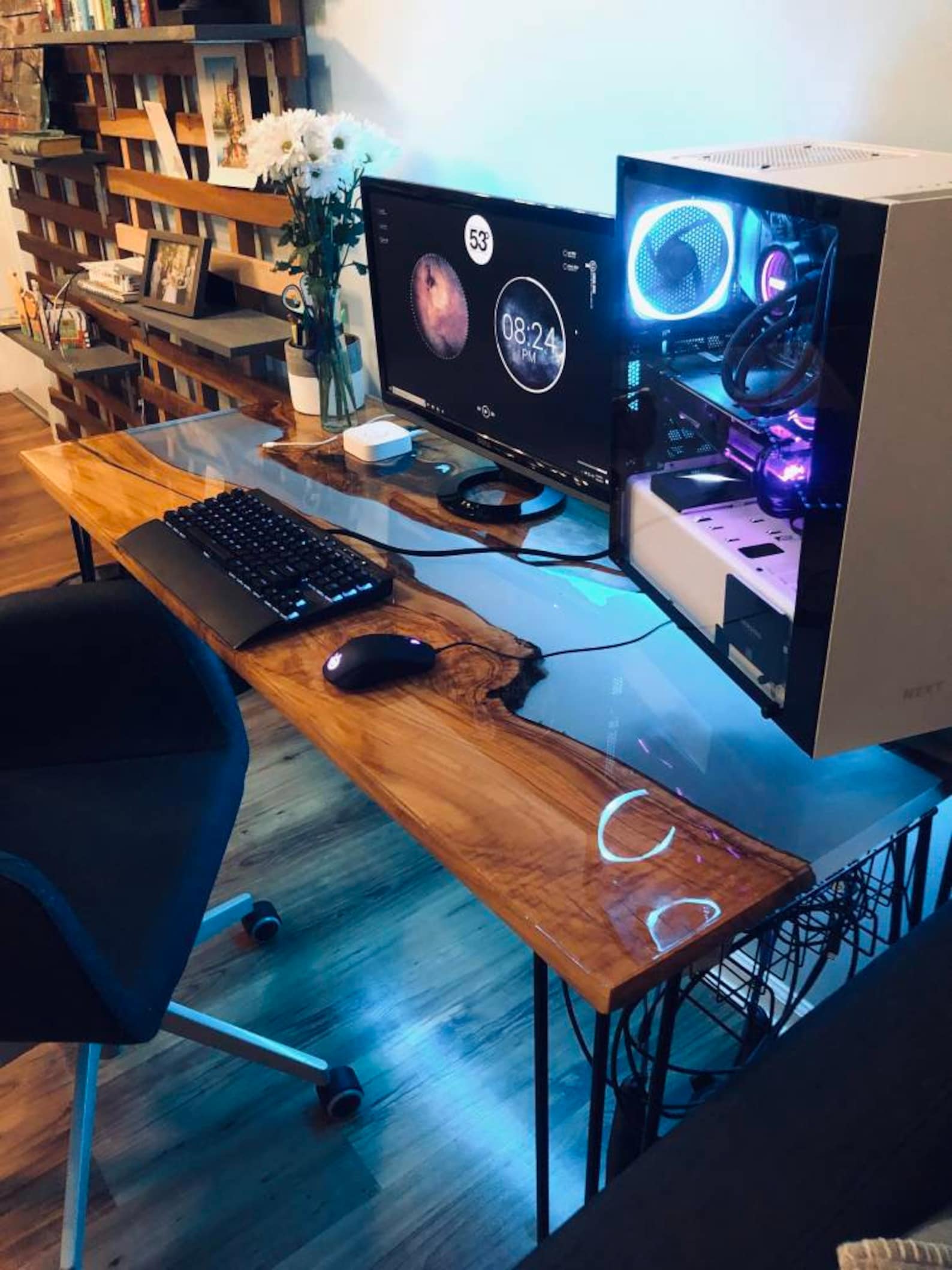 Custom Epoxy Computer and Gaming desks 4' x 2.5' Etsy