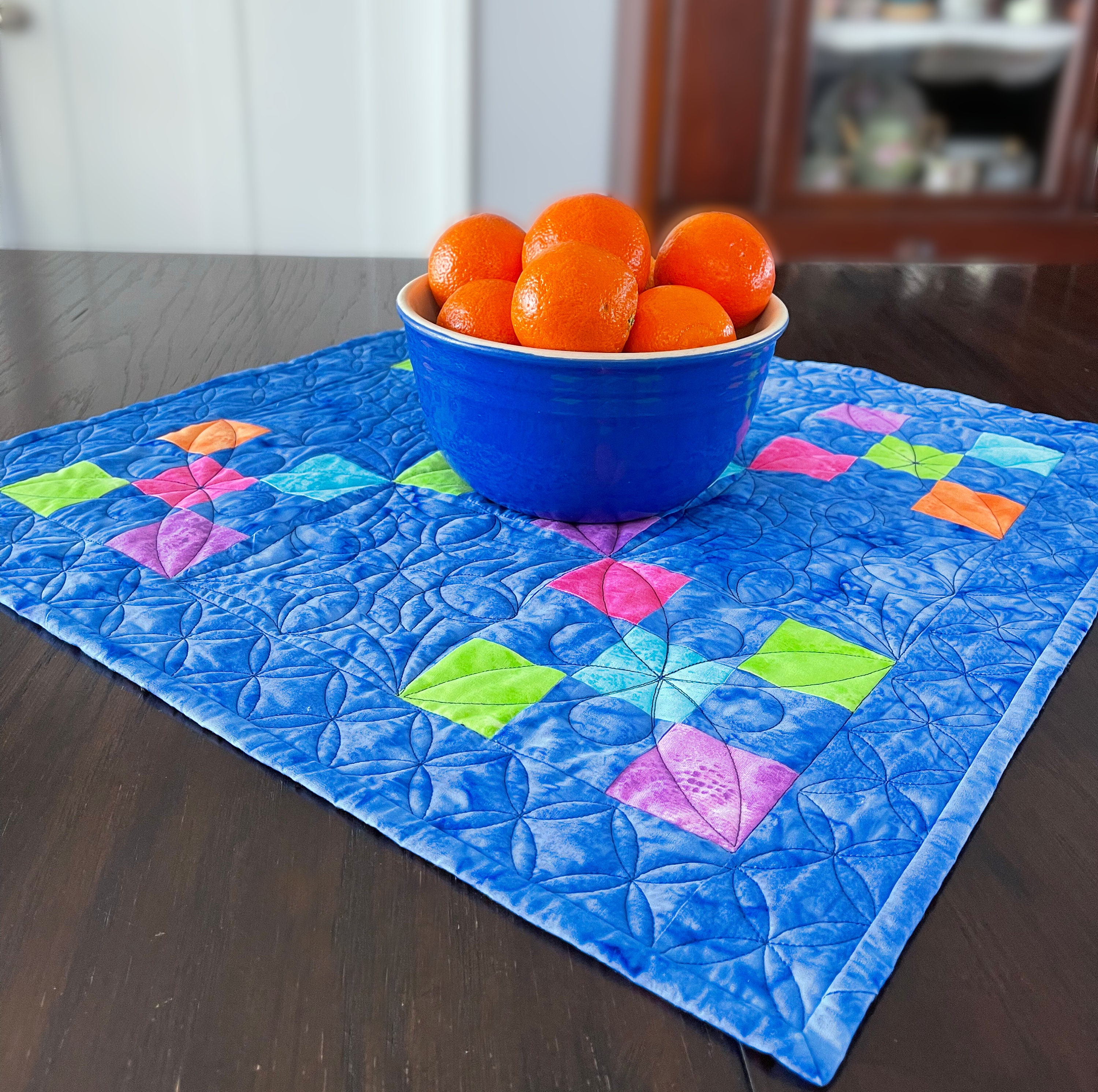 Linens Table Linens Brightly Colored Table Topper Handmade Quilted
