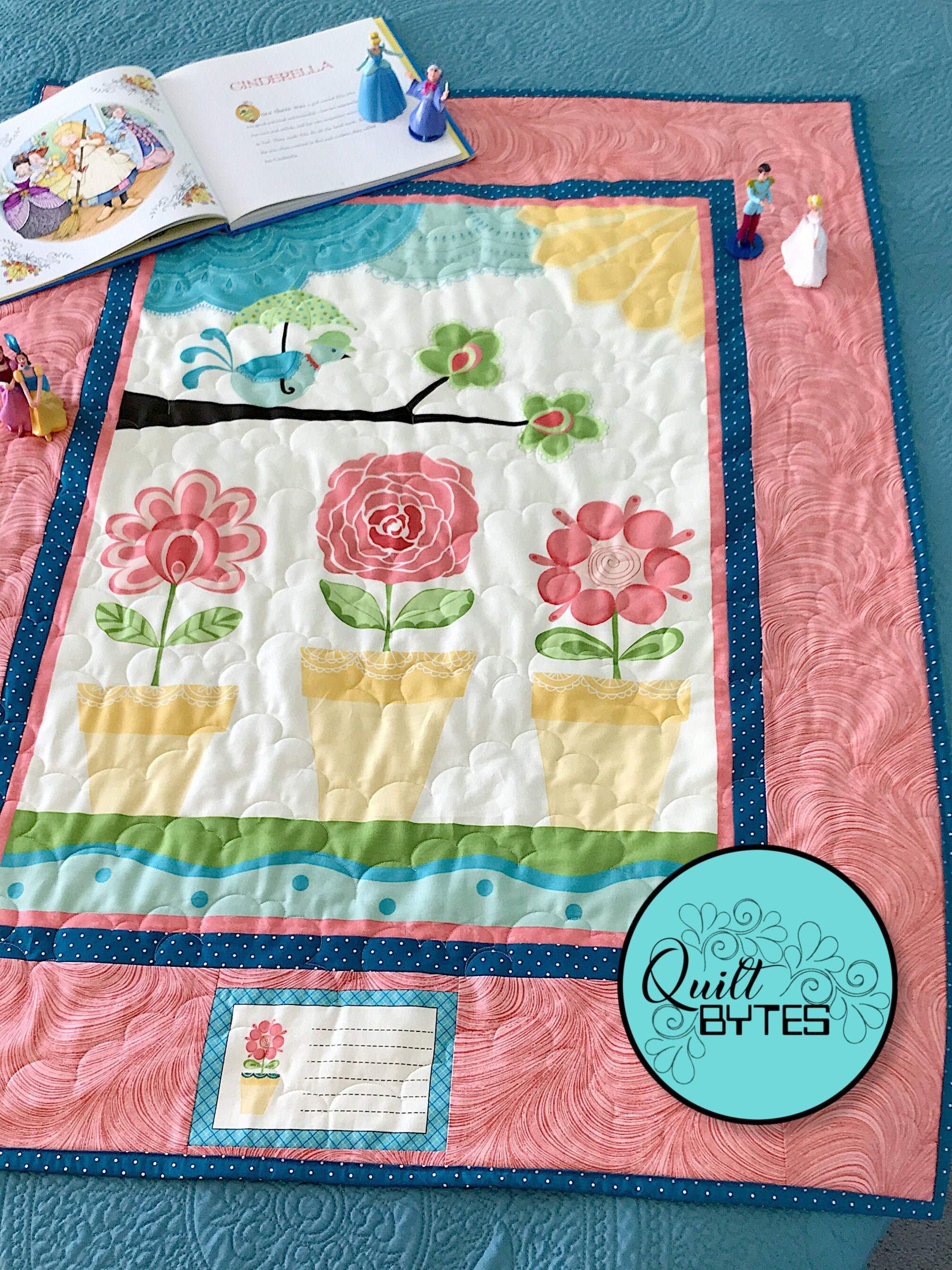 Baby Girl Crib Quilt Personalized Baby Quilt Birds and Etsy UK