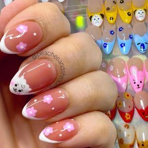 Bt21 French Tip | Rm Jin Suga Jhope Jimin V Jungkook BTS Custom Press-On Nail Set
