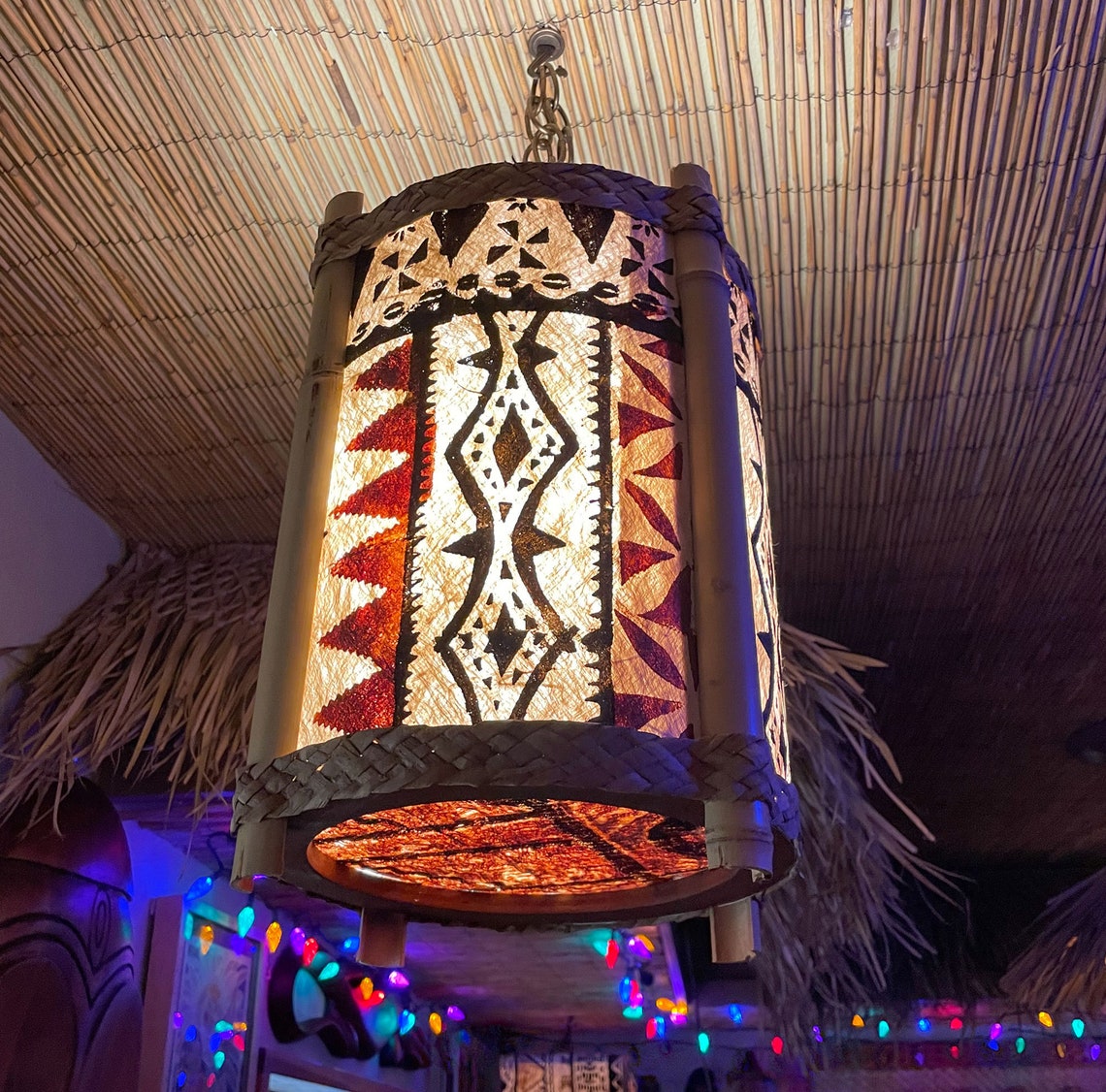 Tapa Cloth Tiki Bar Light 12 tiki bar lamp tiki bar Etsy