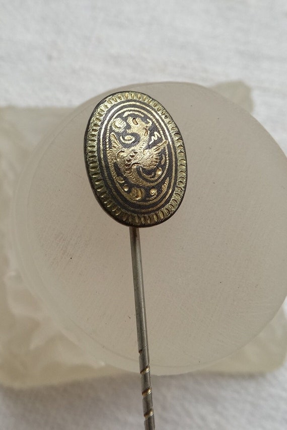 Vintage Damascene dragon stick pin/Tie pin/Toledo 