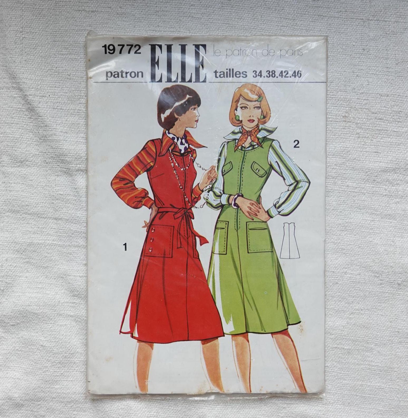 Vintage ELLE Sewing Pattern/1970s Fashion Design/unused A Line ...