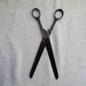 Vintage Nogent schaar/Zeer lange stompe neus schaar/Frans gemaakte tweehandige schaar/Behangschaar/Crafting, papier snijden, kunst