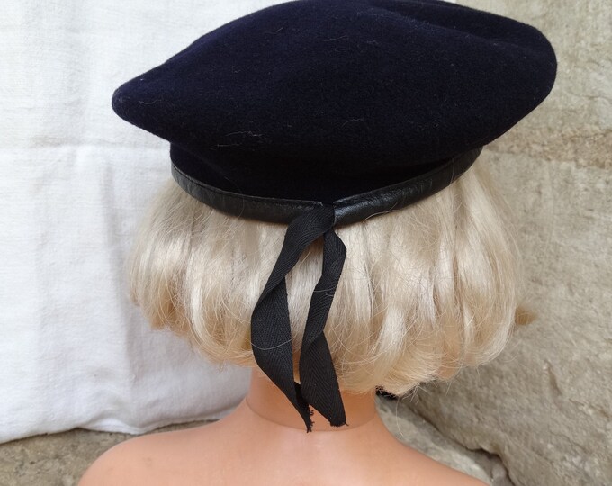 French Army Beret. Vintage Beret in Dark Navy. Pebeo Nay Beret. French Tam. 'allo 'allo