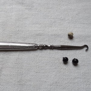 Silber Knopf Haken/Antike Korsett Schnürsenkel Haken/Schuh Knopf Haken/Antike Korsett Spitze Haken/Schuhwerk Sammlerstück/Zum Knöpfen von Stiefeln, Schuhen & Handschuhen