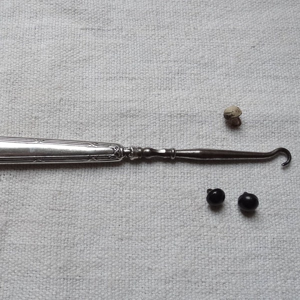 Antique silver button hook/Corset lace hook/Shoe button hook/Antique button hook/Footwear collectible/For buttoning boots, shoes & gloves
