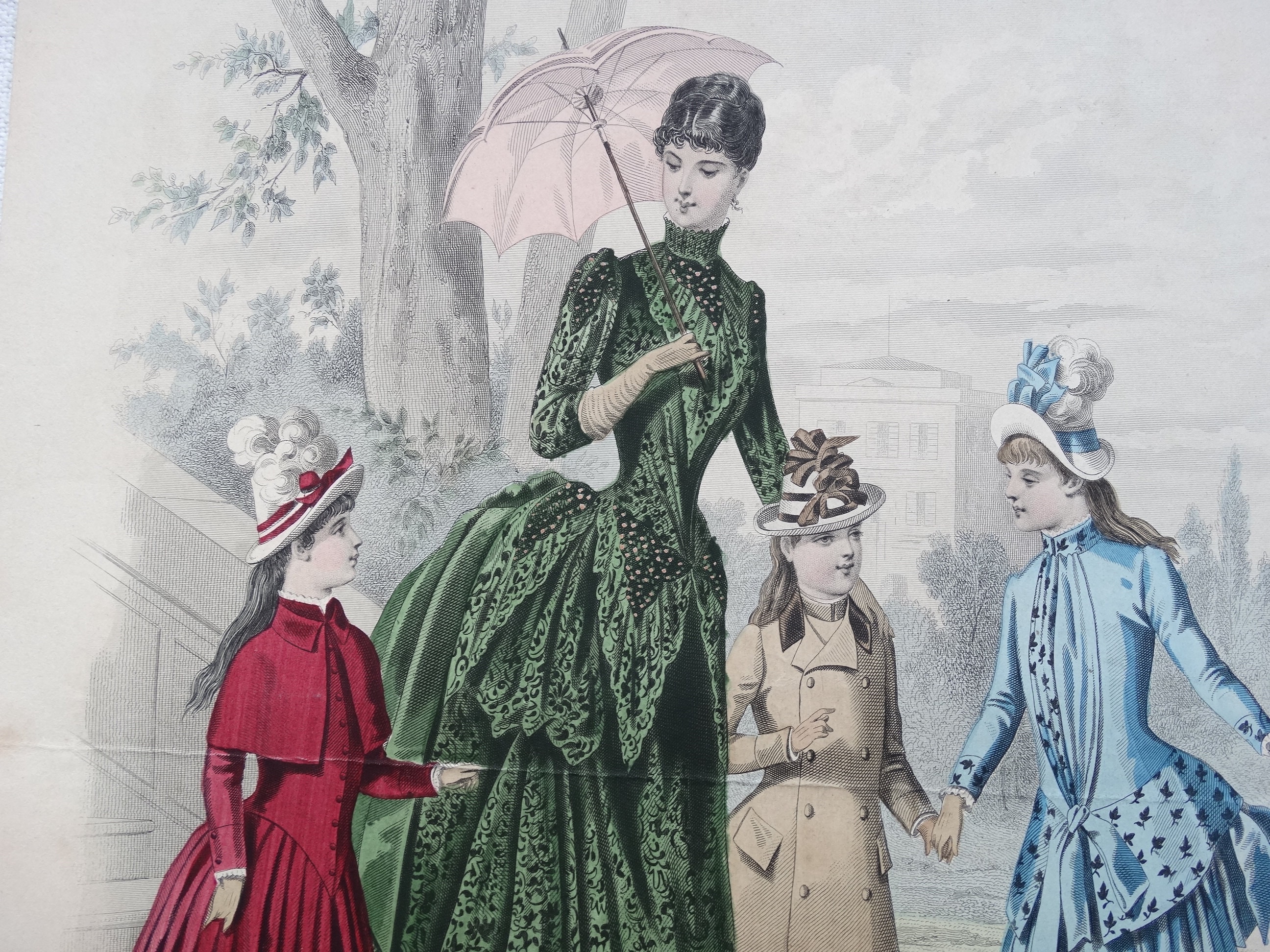 アンティークファッションプレート/La Revue de la Mode/1885年の