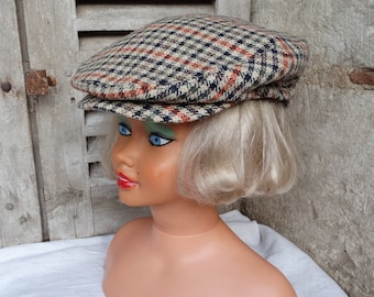 Vintage cloth cap/Baker boy cap/Peaky Blinders/Flat cap/Wool blend hat/Headgear/Couvre-chef/Stage prop/Peak cap Retro style cap/Ratting cap