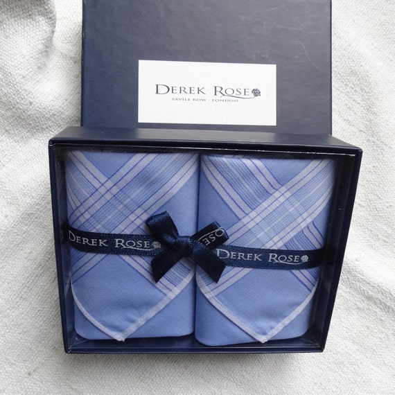 Vintage Derek Rose handkerchiefs/2 as new, boxed … - image 4