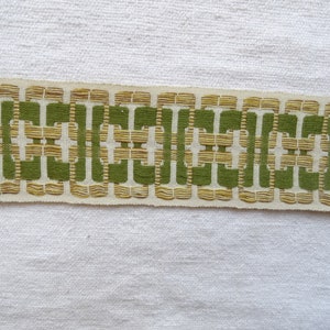 Adornos de tapicería/Pasamanería francesa vintage de 11,5 metros/Adorno de cortinas/Adornos de pantalla de lámpara verde/Trenza de tela/Gimp de muebles vintage