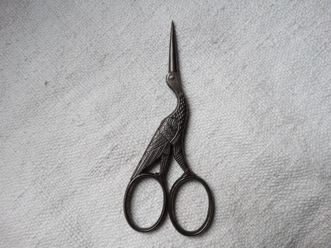 Antique Sewing Scissors/embroidery Scissors/cut Steel Stork Scissors