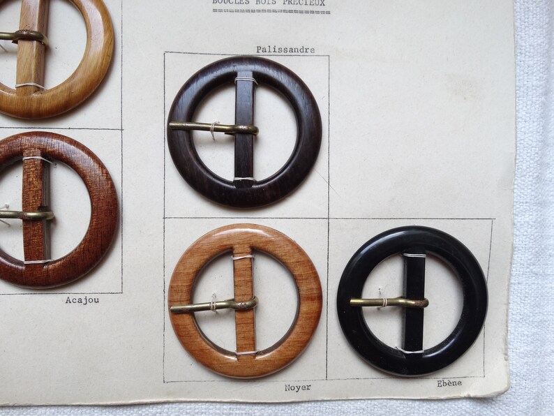 Sample Card Buckles/exotic Wood Buckles/vintage Salesman's Samples ...