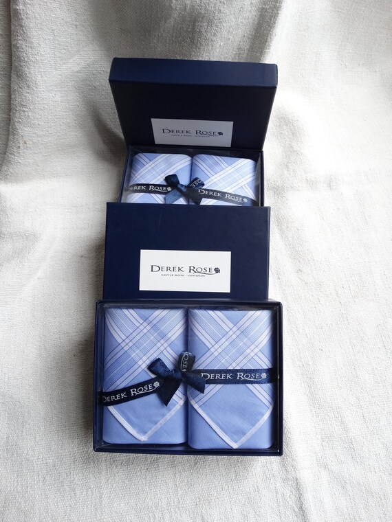 Vintage Derek Rose handkerchiefs/2 as new, boxed … - image 8
