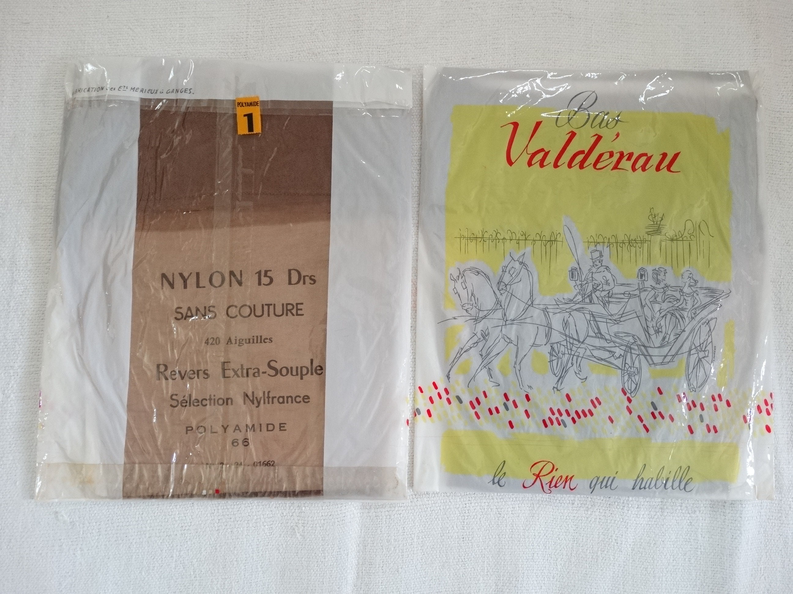 Collants VALDERAU Vintage Taille 3 - Pois Marron, 100% Polyamide, Lavage Main - Neuf Avec étiquettes