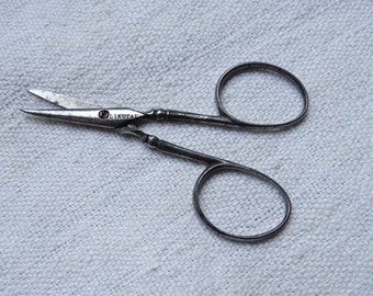 Antique embroidery scissors/Sewing scissors/C19th French cut steel scissors/Ambidextrous scissors/Collectible scissors/Dressmaking notions