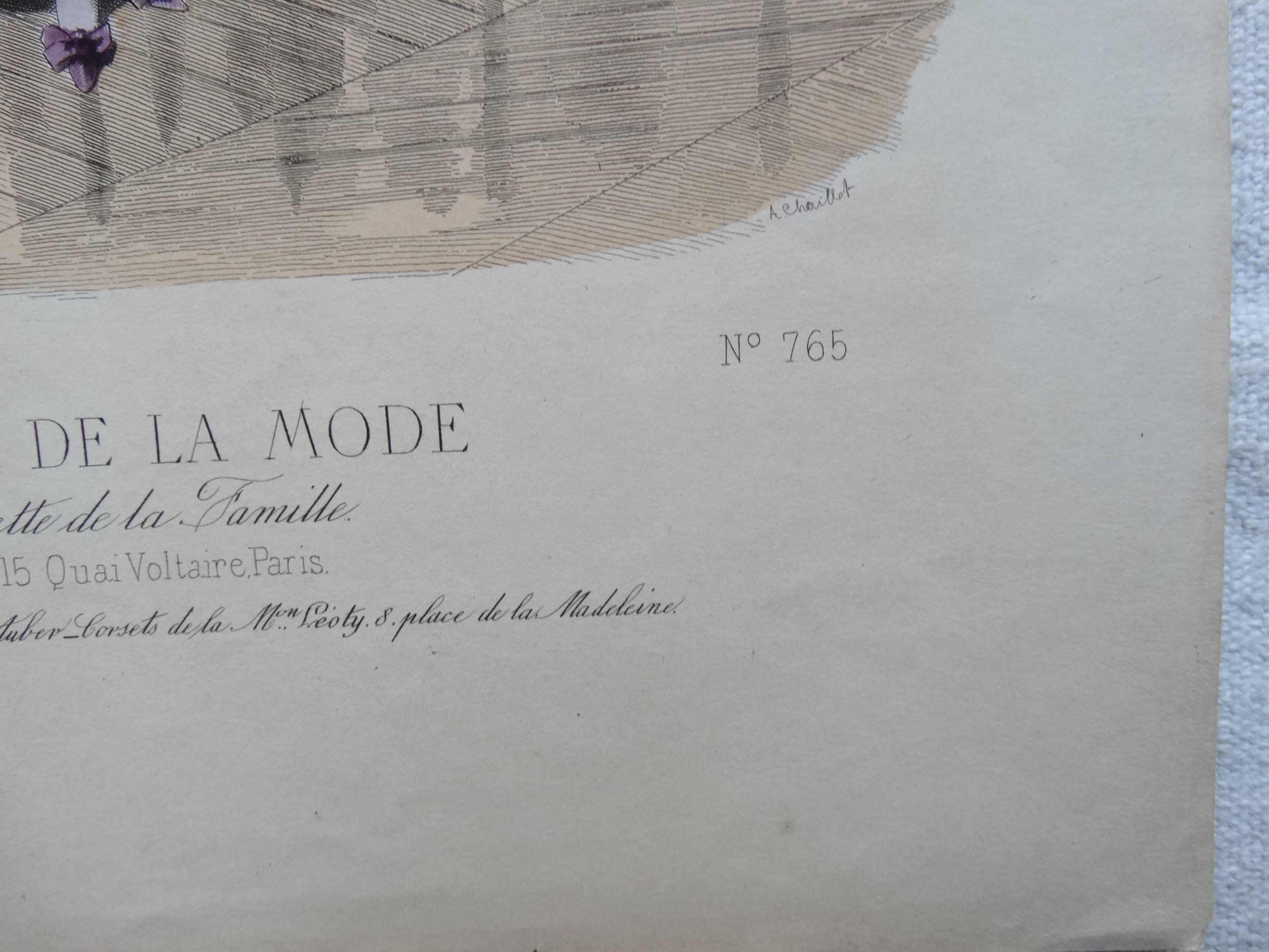 REVUE DE LA MODE 印刷物 1868年 【商品番号①】 1886 Fashion Plate/la Revue De La Mode/antique Fashion Print