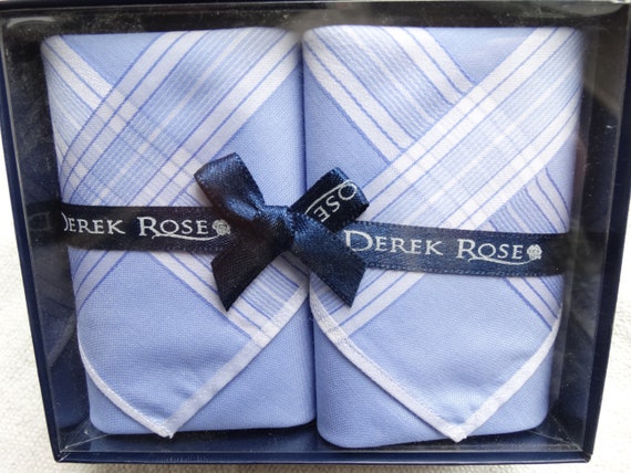 Vintage Derek Rose handkerchiefs/2 as new, boxed … - image 2