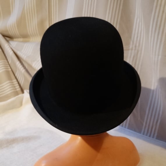 Sm. Antique Bowler Hat/chapeau Melon/a Boucicaut Silk Lined Bowler 