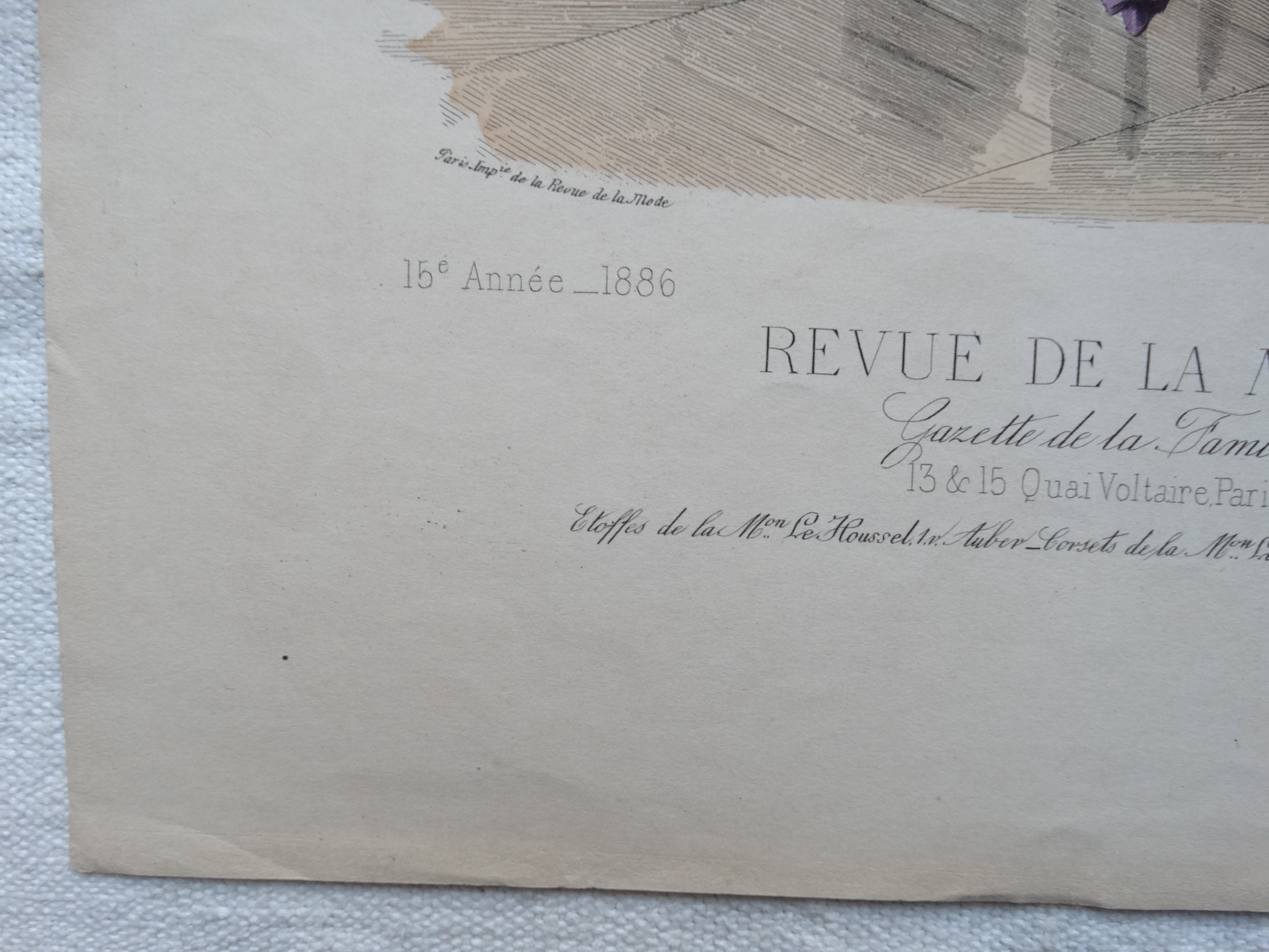 REVUE DE LA MODE 印刷物 1868年 【商品番号①】