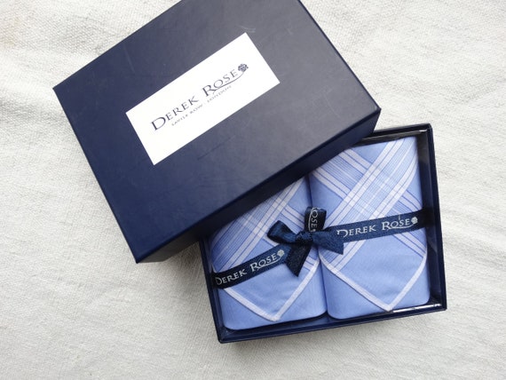 Vintage Derek Rose handkerchiefs/2 as new, boxed … - image 1