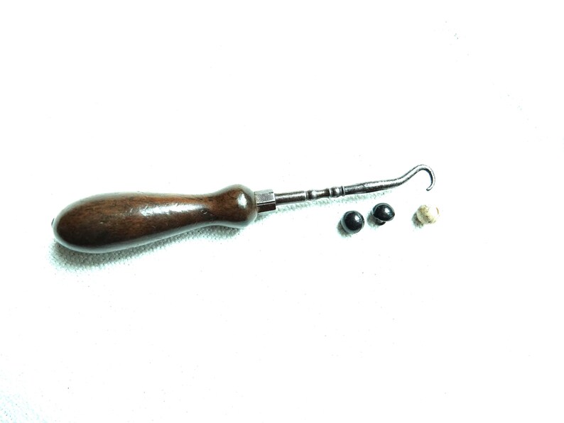 Antique Wood and Steel Buttonhook: Edwardian Fashion Aid, Footwear Tool ...