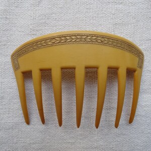 Art Deco Hair Comb/1920s Celluloid & Gold Hair Ornament  display picture 3