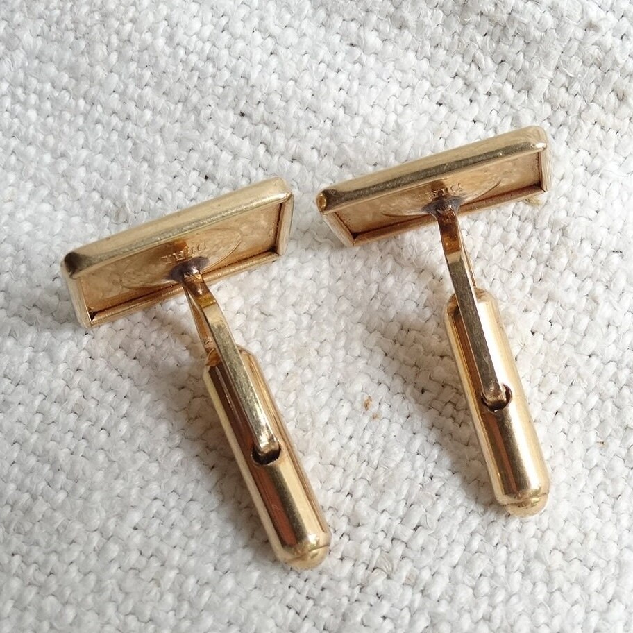 Boutons De Manchette Vintage En Métal Doré - Motif Poisson, Taille Environ 7/8 De Pouce - Occasion