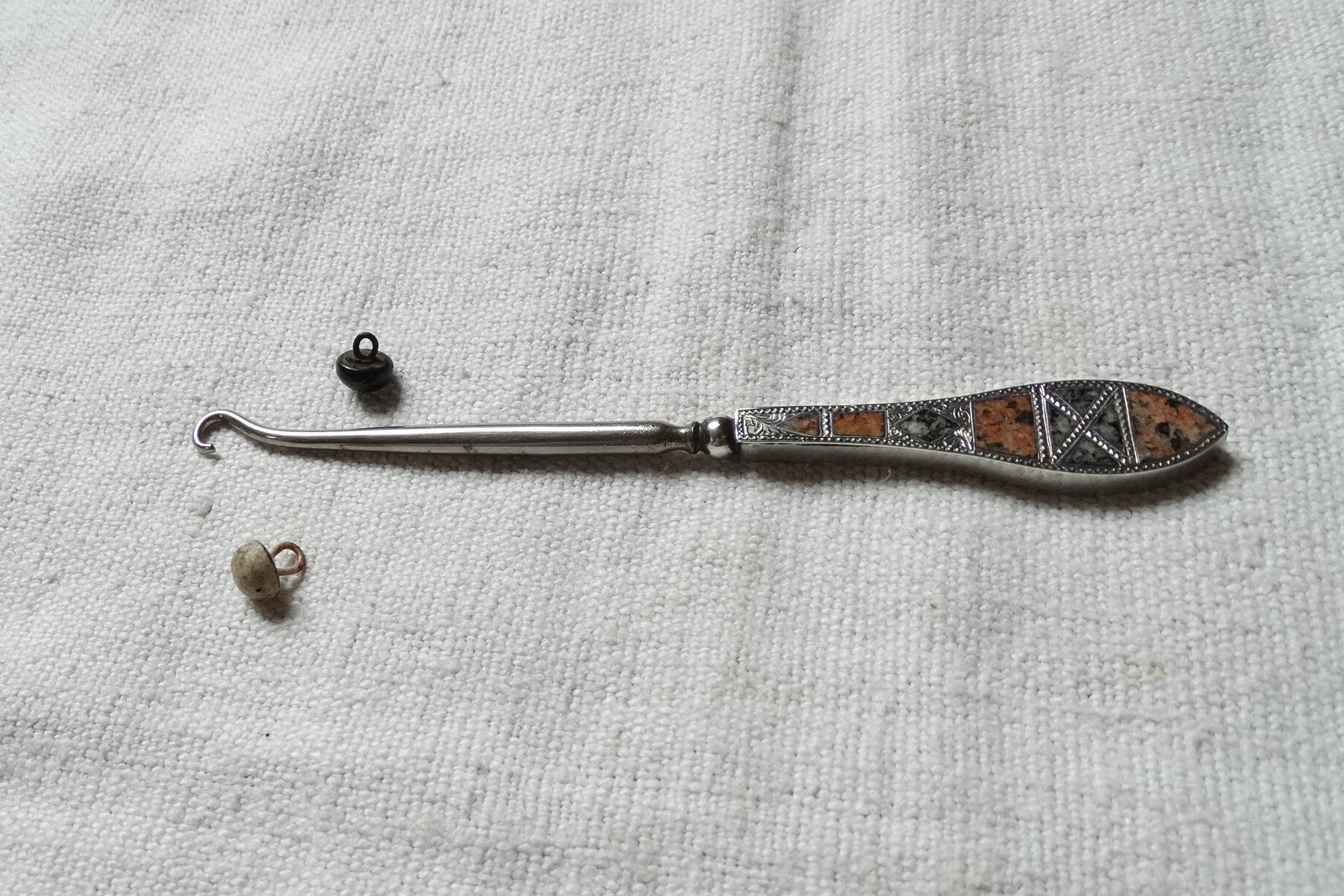Antique Silver Plated Corset Hook From France, Vintage -  Canada