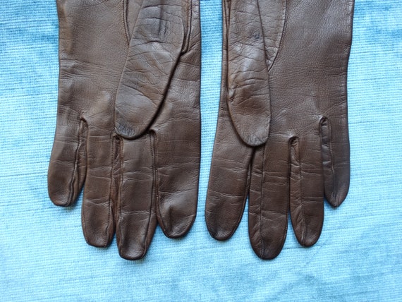 エルメスレディースレザーグローブ/スーパーソフトブラウンレザー