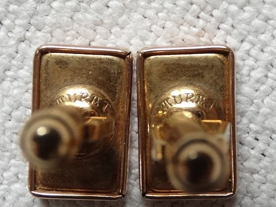 Cuff links, Charles Murat/Vintage rectangular bul… - image 10
