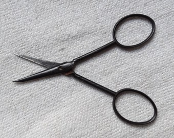 Antique embroidery scissors/Sewing scissors/Decorative cut steel scissors/Ambidextrous scissors/Collectible scissors/Dressmaking notions