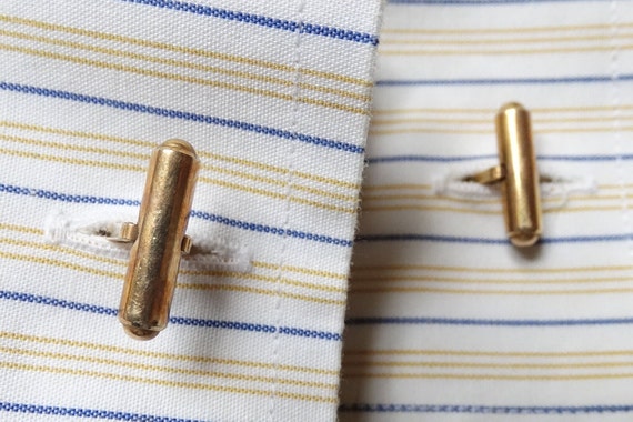 Cuff links, Charles Murat/Vintage rectangular bul… - image 5