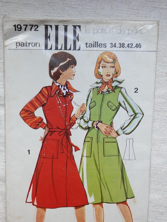 Vintage ELLE Sewing Pattern/1970s Fashion Design/unused A Line Sleeveless  Dress Pattern/dressmaking Pattern/dress With Pockets/home Sewing - Etsy