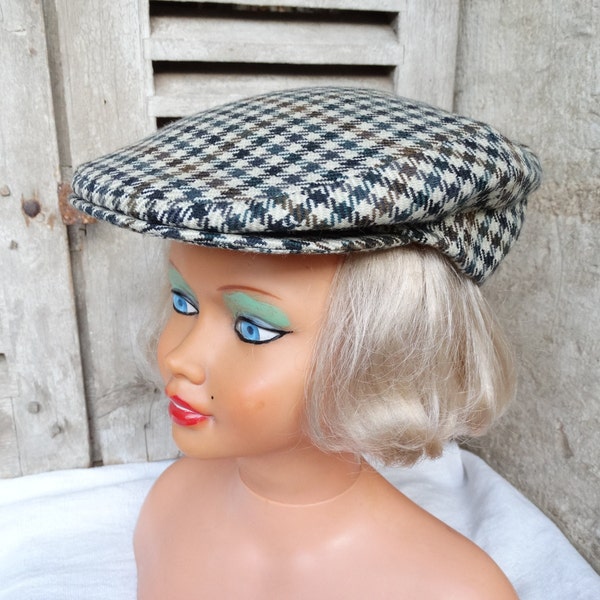 Vintage cloth cap/City Sport brand/Baker boy cap/Peaky Blinders/Flat cap/Pure Wool/Headgear/Couvre-chef/Stage prop/Peak cap/Retro style cap