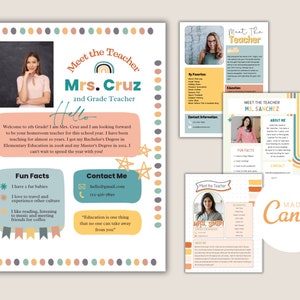 EDITABLE Conoce al Maestro / 8 Plantillas Conoce al Maestro / Editar en Canva / Descarga Instantánea