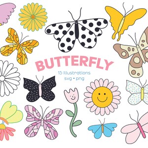 Butterfly Clipart Bundel | SVG & PNG Instant Downloaden
