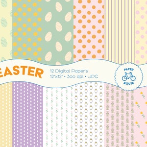 Easter Digital Paper Pack | Digital Scrapbooking | Easter Bunny Paper Download JPG